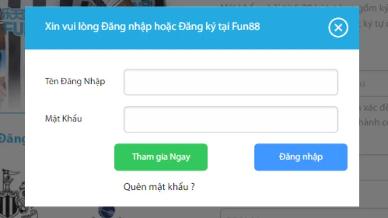 Hướng dẫn đăng nhập Fun88 trên các link